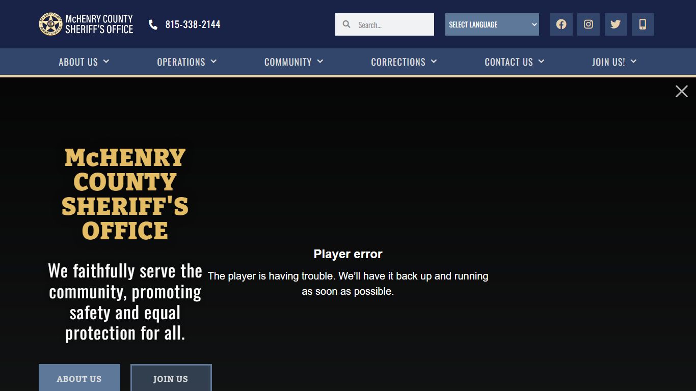 SPERRY, JENS W JCA#: 148829 - McHenry County Sheriff's Office